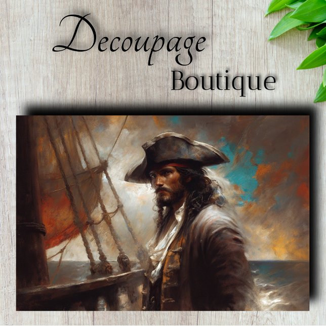 Sea Captain Portrait Decoupage Seidenpapier (Sea Captain Portrait Decoupage Tissue Paper)
