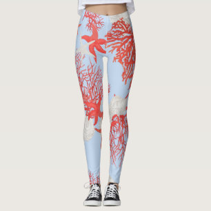 Sea Coral Leggings - Luxus Ocean Inspiriert Print
