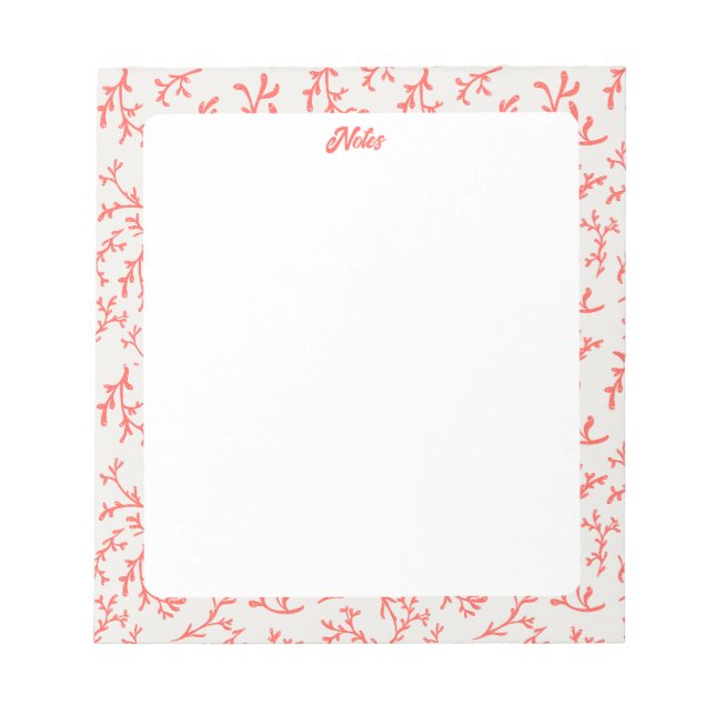 Sea Coral Notepad Notizblock (Vorderseite)