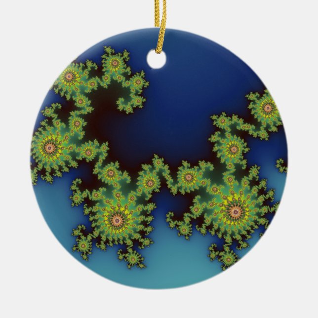Sea Creature Christmas Fraktal Keramikornament (Vorne)