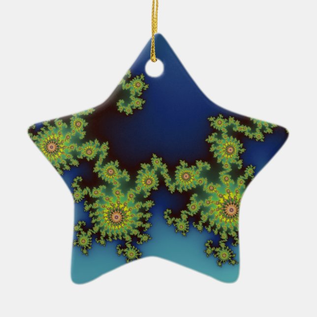 Sea Creature Christmas Fraktal Keramikornament (Vorne)