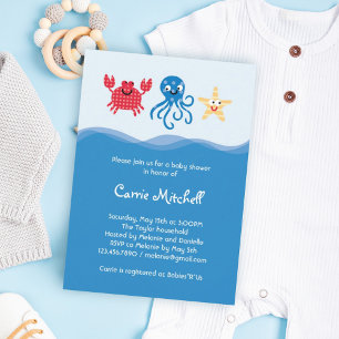 Sea Creatures Baby Shower Einladung