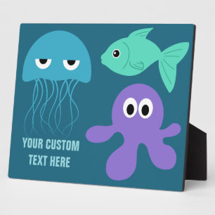Sea Creatures custom text plaque Fotoplatte
