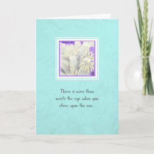 Sea Creatures Goniopora Coral on Aqua Karte