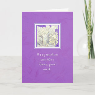 Sea Creatures Goniopora Coral on Lilac Card Karte