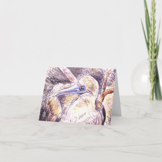 Sea Creatures Seabird BLANK Note Card Dankeskarte (Vorderseite)