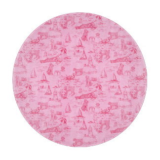 Sea Dog Toile Pink  Schneidebrett