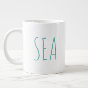 "Sea" Einfaches modernes Bauernhaus Jumbo-Tasse