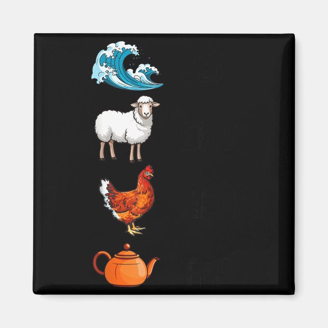 Sea Ewe Hen Tea Funny Joke Saying Quote Men Women  Magnet (Vorne)