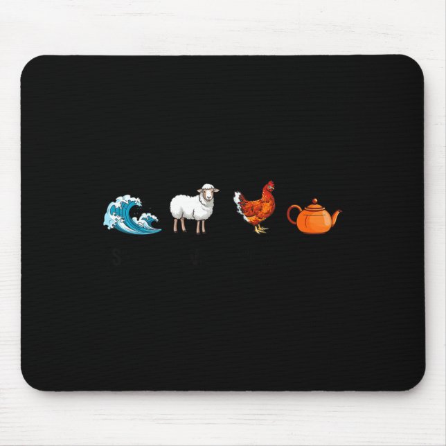 Sea Ewe Hen Tea Funny Joke Saying Quote Men Women  Mousepad (Vorne)