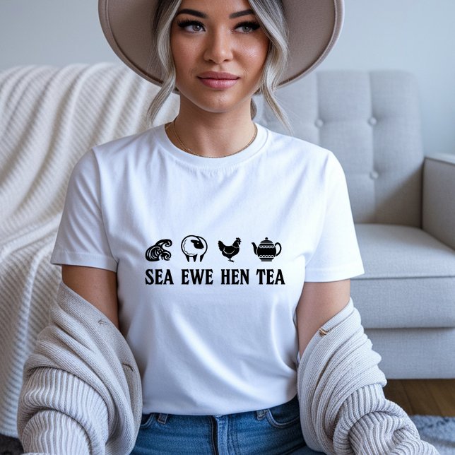 Sea Ewe Hen Tea Funny Joke Saying Quote Men Women Tri-Blend Shirt (Von Creator hochgeladen)