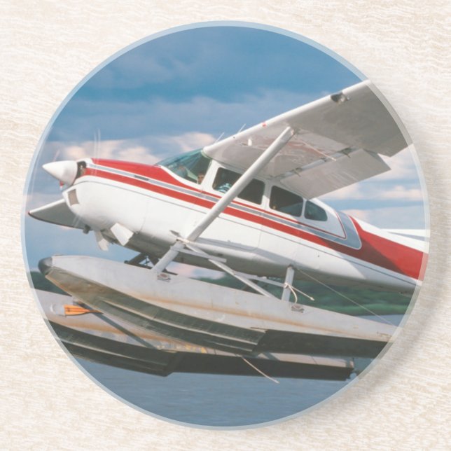 Sea Flugzeug Start, Victoria Falls, Simbabwe Sandstein Untersetzer (Vorne)