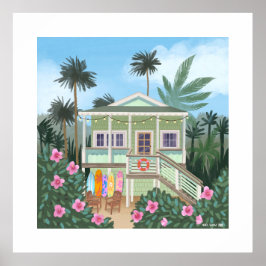 Sea Foam Green Beach House Extra große Print Poster