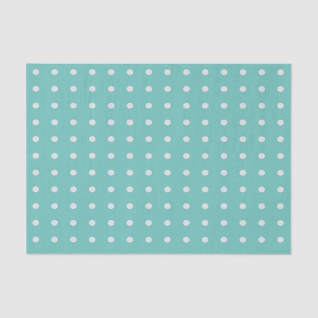 Sea Foam Green und White Polka Dots Seidenpapier (Vorderseite)
