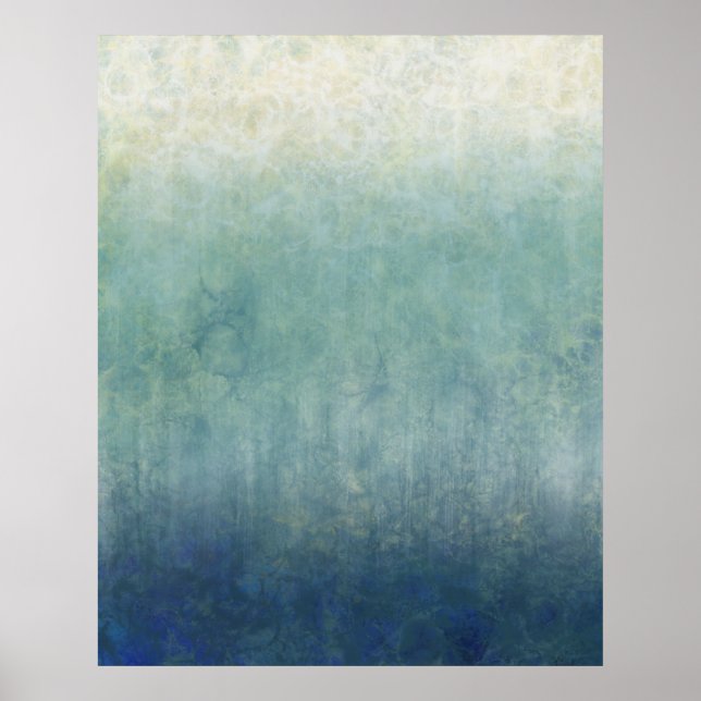 Sea Foam - Ocean Abstrakt Ombre Soft Blue Green Poster (Vorne)