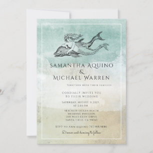 Sea Foam Ocean Beach Einladung zur Hochzeit