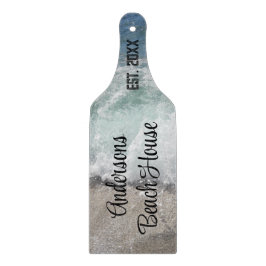 Sea Foam Ocean Waves Familienname Keepake Schneidebrett