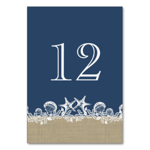 Sea Garland Navy Blue Beach Thema Tischnummer