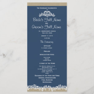 Sea Garland Navy Blue Wedding Program Programm