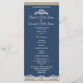 Sea Garland Navy Blue Wedding Program Programm