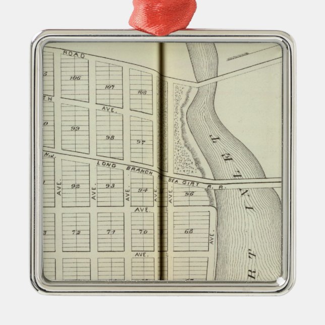 Sea Girt und Spring Lake Beach, Monmouth Landkreis Ornament Aus Metall (Vorne)