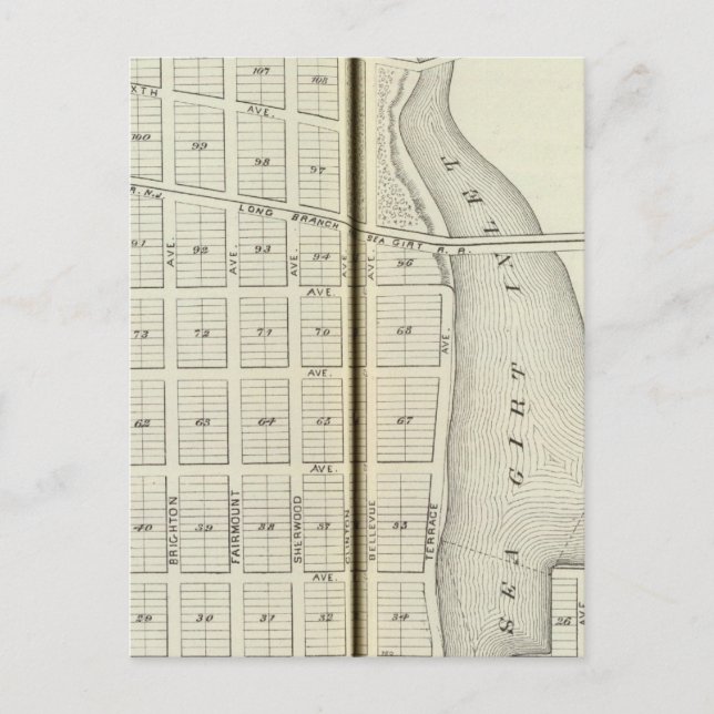 Sea Girt und Spring Lake Beach, Monmouth Landkreis Postkarte (Vorderseite)