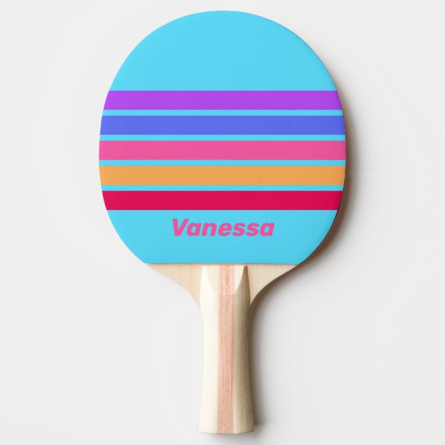Sea Glass Across Striping with Name Tischtennis Schläger (Vorderseite)