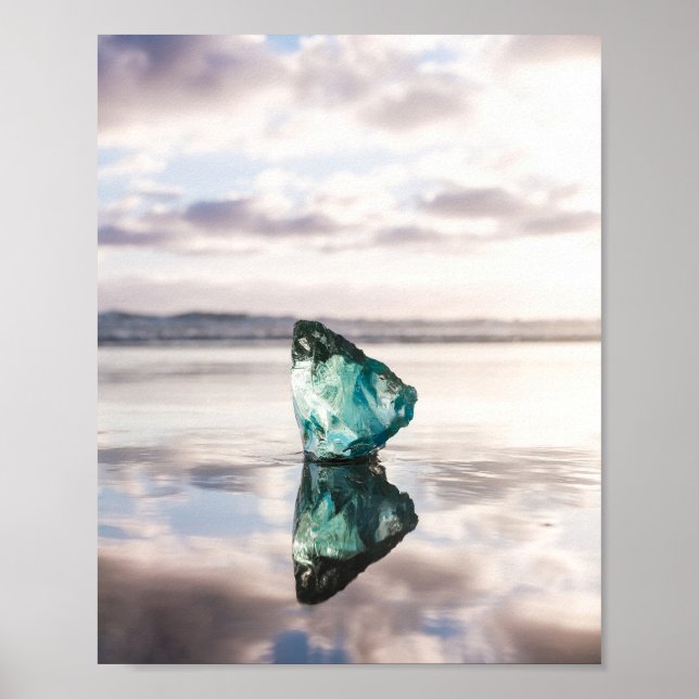 Sea glass at sunset photo print poster (Vorne)
