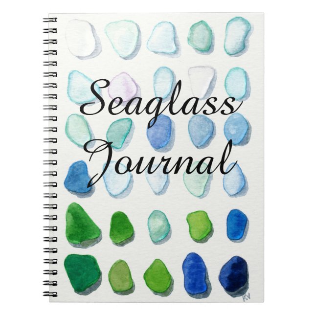Sea glass, beach glass art journal notizblock (Vorderseite)