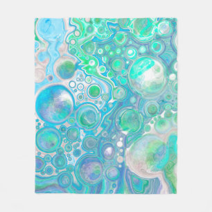 Sea Glass Blue und Green Marble Fluid Art Fleecedecke