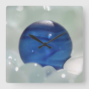 Sea Glass Clock Quadratische Wanduhr