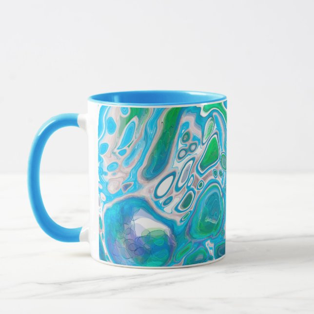 Sea Glass Digitale Abstrakte Kunst Tasse (Links)