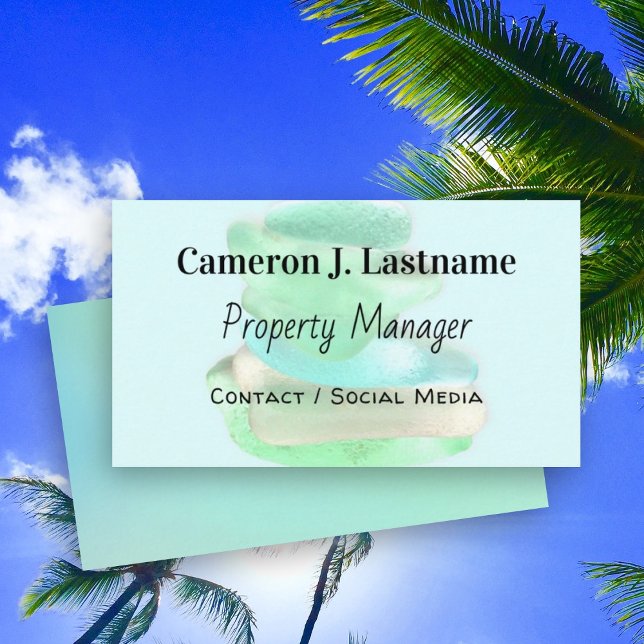 Sea Glass Green Standard Einfache Visitenkarten Visitenkarte (Von Creator hochgeladen)