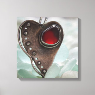 Sea Glass Heart Leinwanddruck