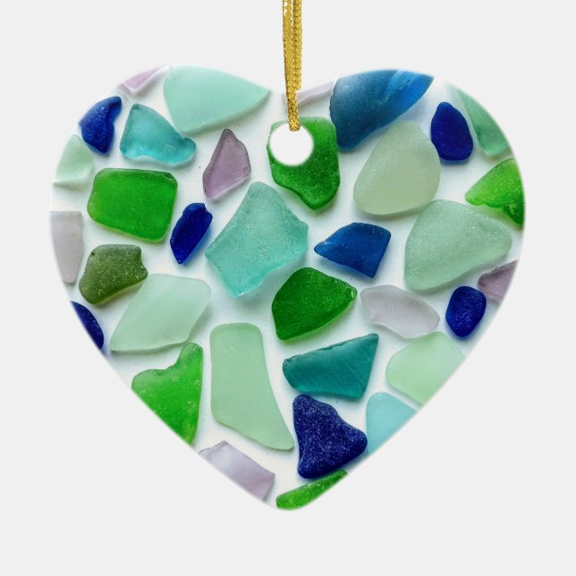 Sea Glass Heart Mother's Day Ornament (Vorne)