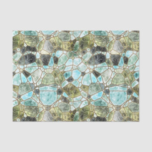 Sea Glass Mosaik verkleidetes Glas Decoupage Seidenpapier