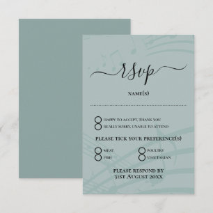 Sea Glass Musiknotens Hochzeitkarte RSVP Karte