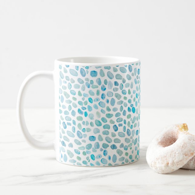 Sea Glass Pebble Painting Beach Tasse (Mit Donut)