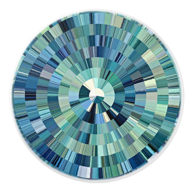 Sea Glass Radial Facets Keramik Knock Keramikknauf (Vorderseite)