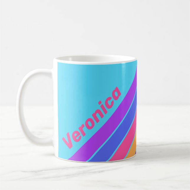 Sea Glass Stripes with Name Kaffeetasse (Links)