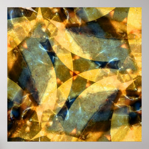 Sea Glass Waltz in Blau und Gold Poster