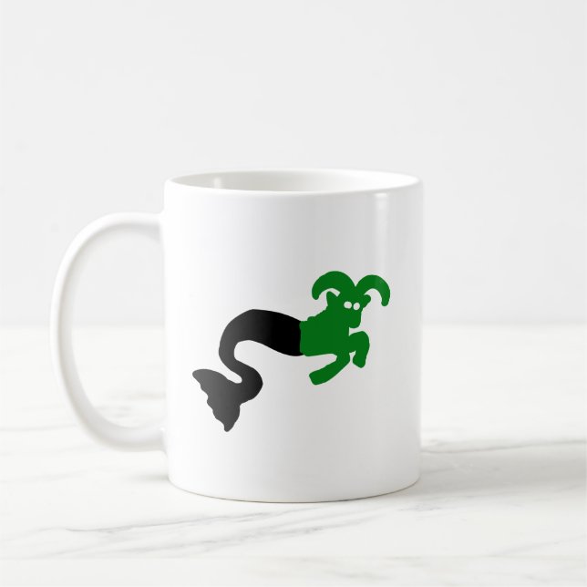 Sea Goat Mug • Capricorn Sharp Silhouette Emblem Kaffeetasse (Links)