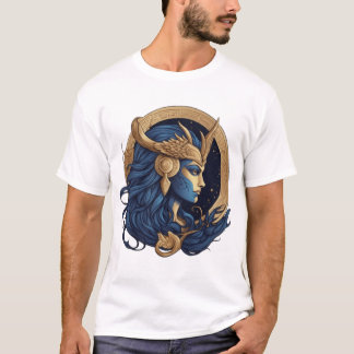 Sea Goddess - Blau und Gold Elegantes Design T-Shirt