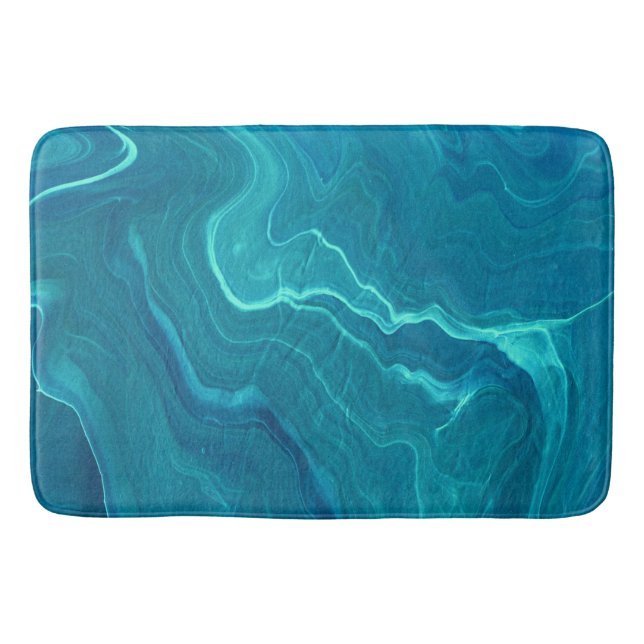 Sea Green Agate Marble Abstraction Badematte (Vorderseite)
