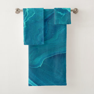 Sea Green Agate Marble Abstraction Badhandtuch Set