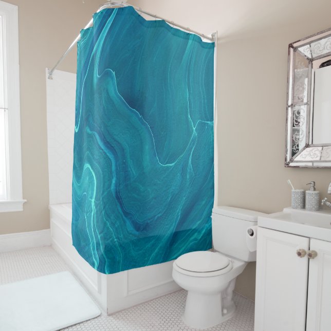 Sea Green Agate Marble Abstraction Duschvorhang (Beispiel)