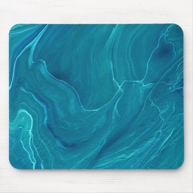 Sea Green Agate Marble Abstraction Mousepad (Vorne)