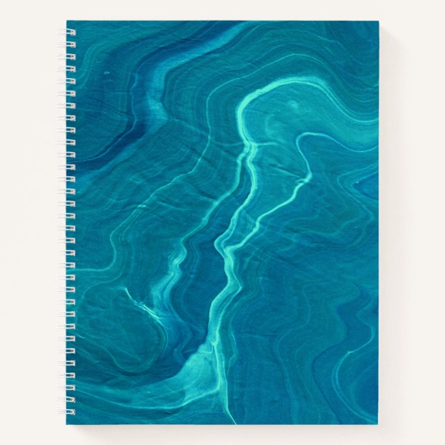 Sea Green Agate Marble Abstraction Notizbuch (Vorderseite)