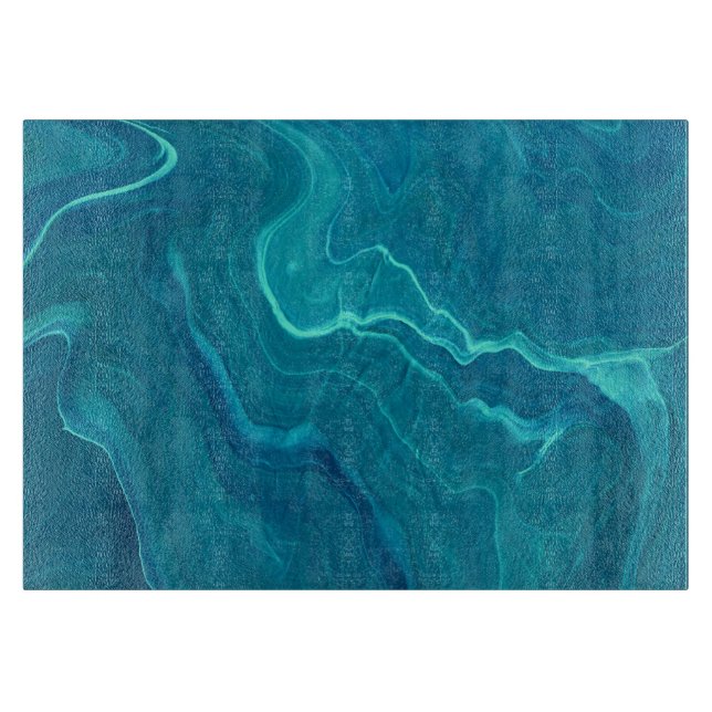 Sea Green Agate Marble Abstraction   Schneidebrett (Vorderseite)