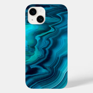 Sea Green Agate Texture Case-Mate iPhone 14 Hülle